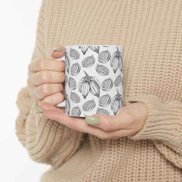 Cocoa Pod Pattern Mug | Ceramic Coffee Cup