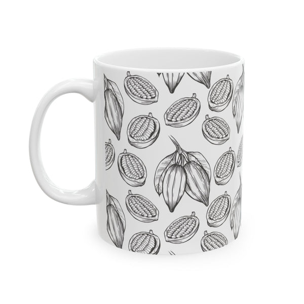 Cocoa Pod Pattern Mug | Ceramic Coffee Cup