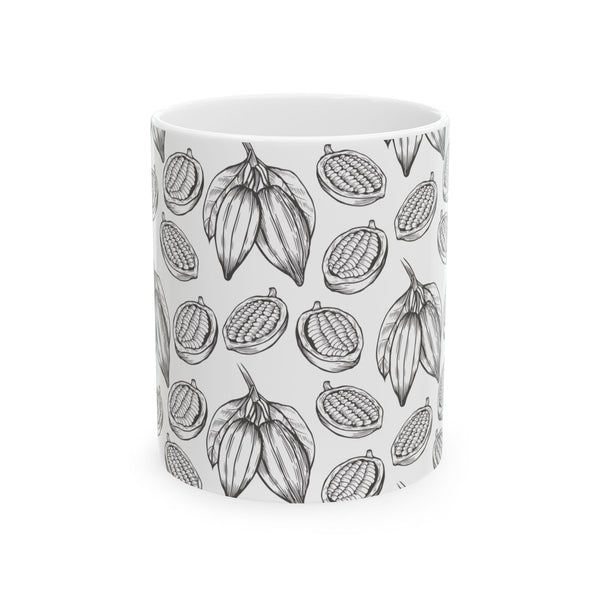 Cocoa Pod Pattern Mug | Ceramic Coffee Cup