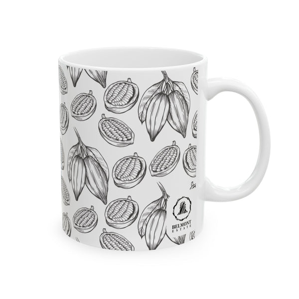 Cocoa Pod Pattern Mug | Ceramic Coffee Cup